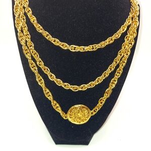 CHANEL Long Gold CC Medallion Necklace EVC!😍
